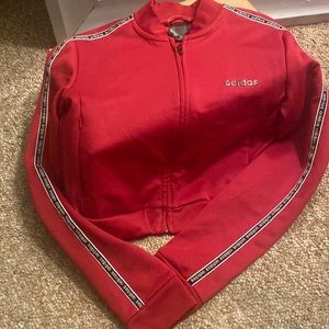 Woman’s cropped ADIDAS zip up climalite jacket size small